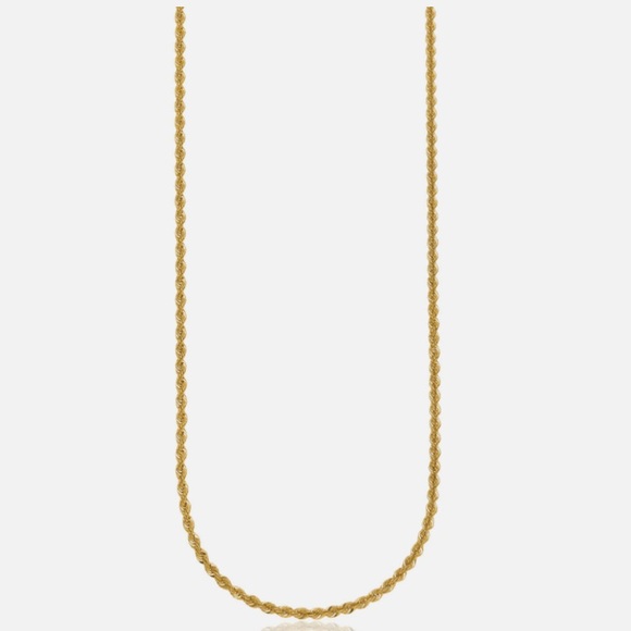 18k solid yellow Gold 22 inch Rope Chain Necklace 2.5 mm, 1.9 grams - Picture 4 of 16